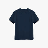 Navy blue t-shirt on a white background.