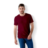 Crew Neck Red color Blank T-shirt with model