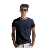 Supima Cotton Mens navyblue tee with model