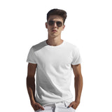 Supima Cotton Mens white tee with model