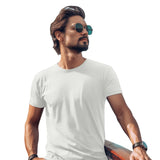 Blank t-shirts for mens - Bright white with model