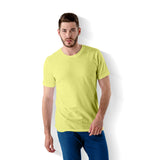 Crew Neck Banana cream blank T-shirt with model