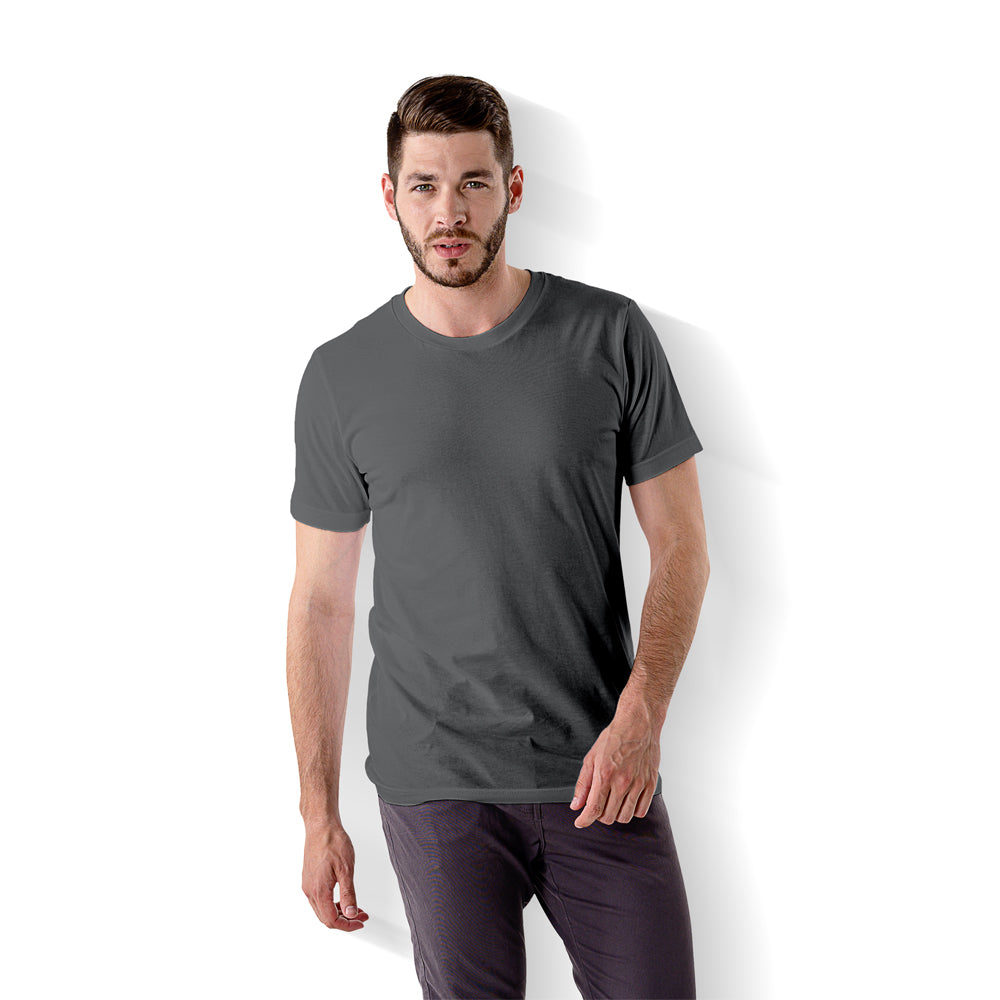 Crewneck Blank T-Shirt  with model- Dark grey 