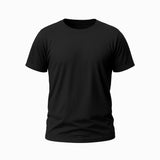 Black t-shirt on a white background
