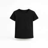 Black t-shirt on a white background
