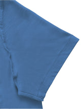 Crew Neck Blue blank T-shirt with short sleeve