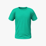 Green t-shirt on a white background.