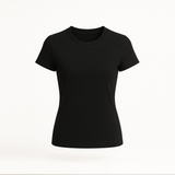 Black t-shirt on a white background